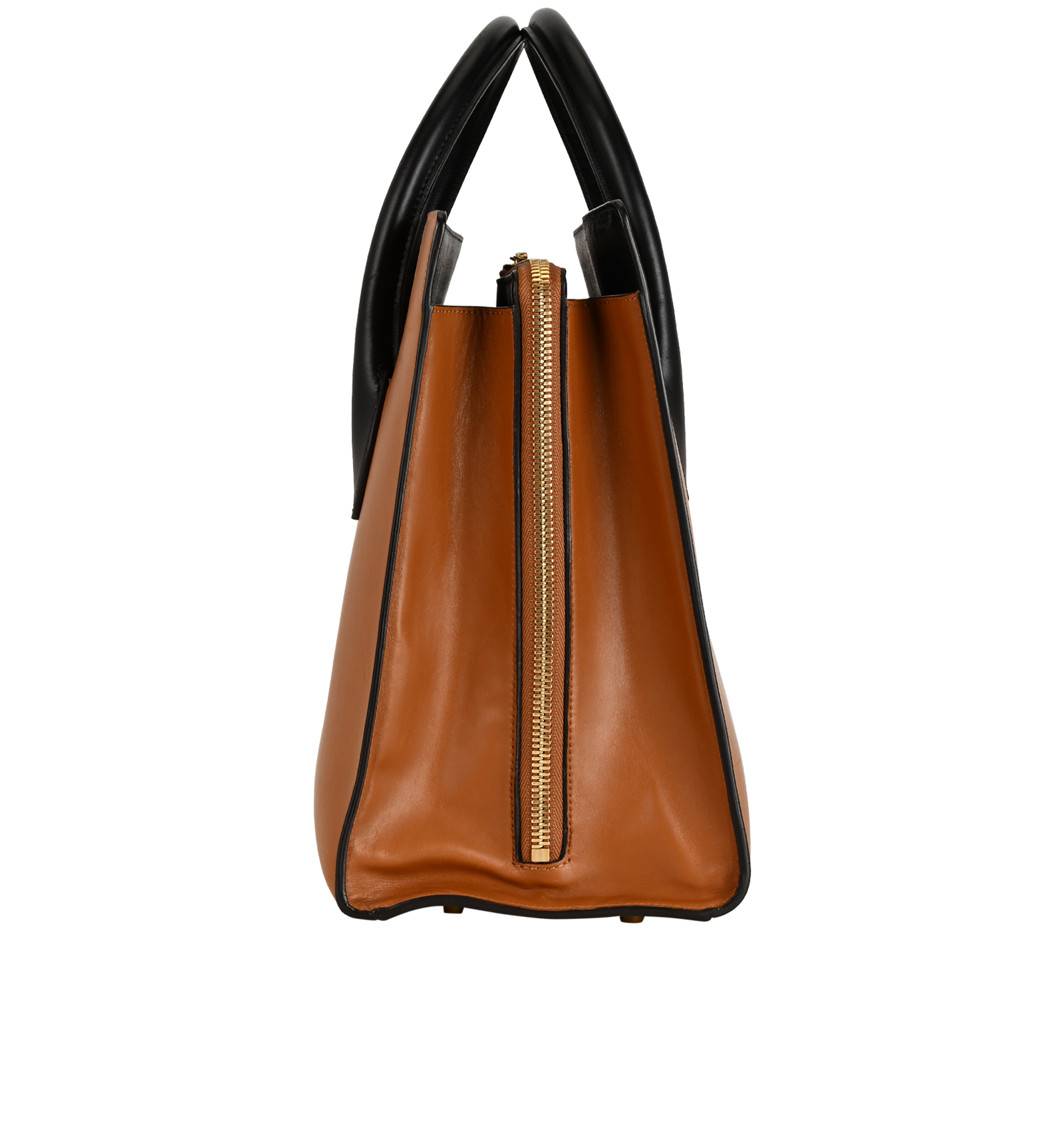 Boxy Tote, &pound;590, Handbags, Black/Brown, Leather, Side view